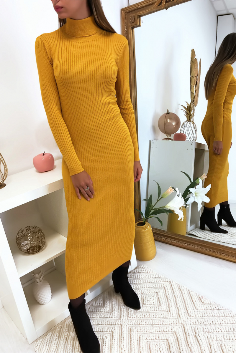 robe longue pull col roulé