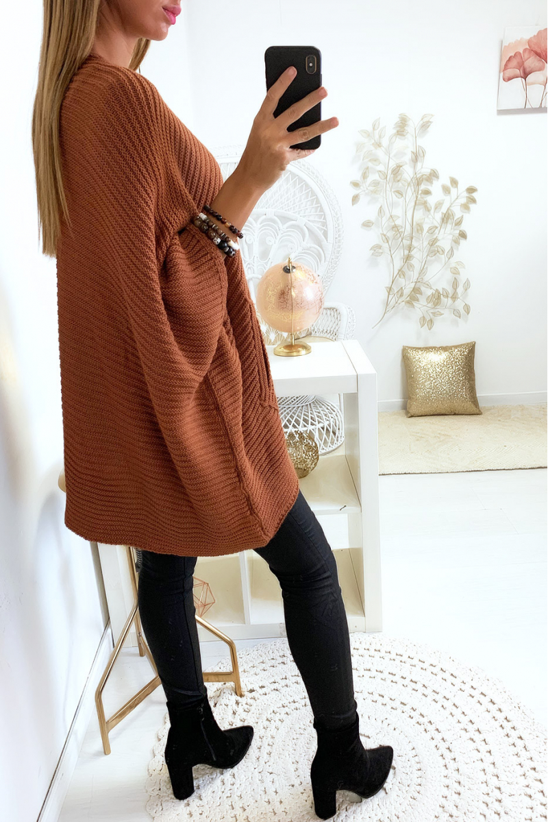 Gilet camel style kimono avec poches Gilet camel style kimono avec poches