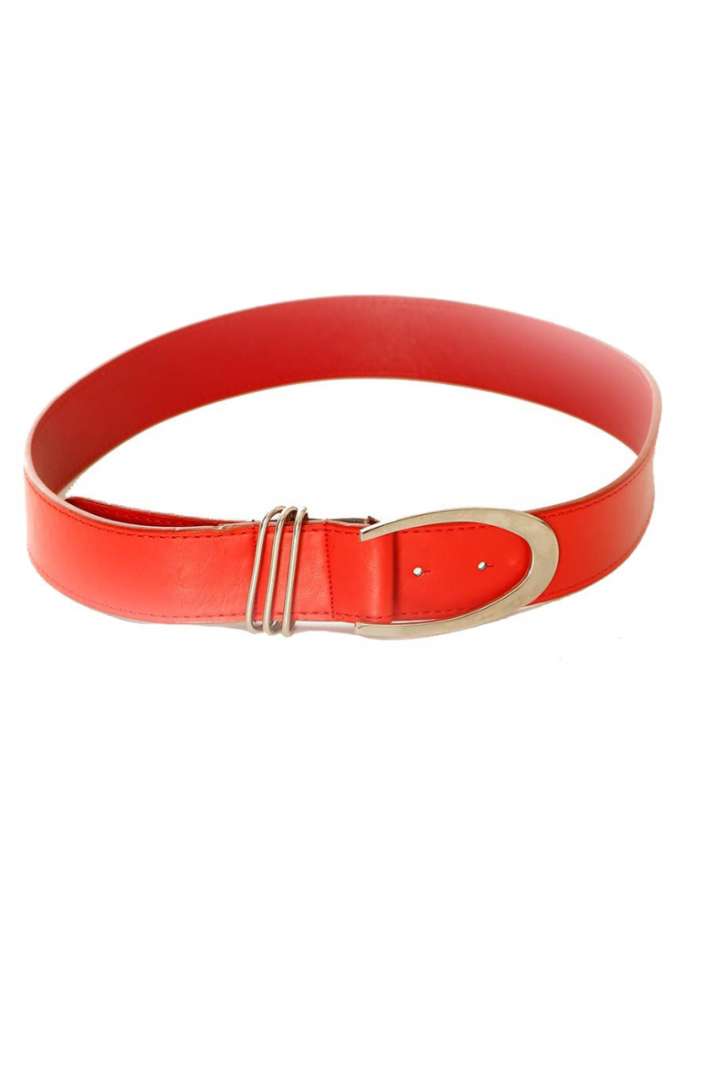 Basic Red belt with silver buckle. BG-P0Z9 - 2