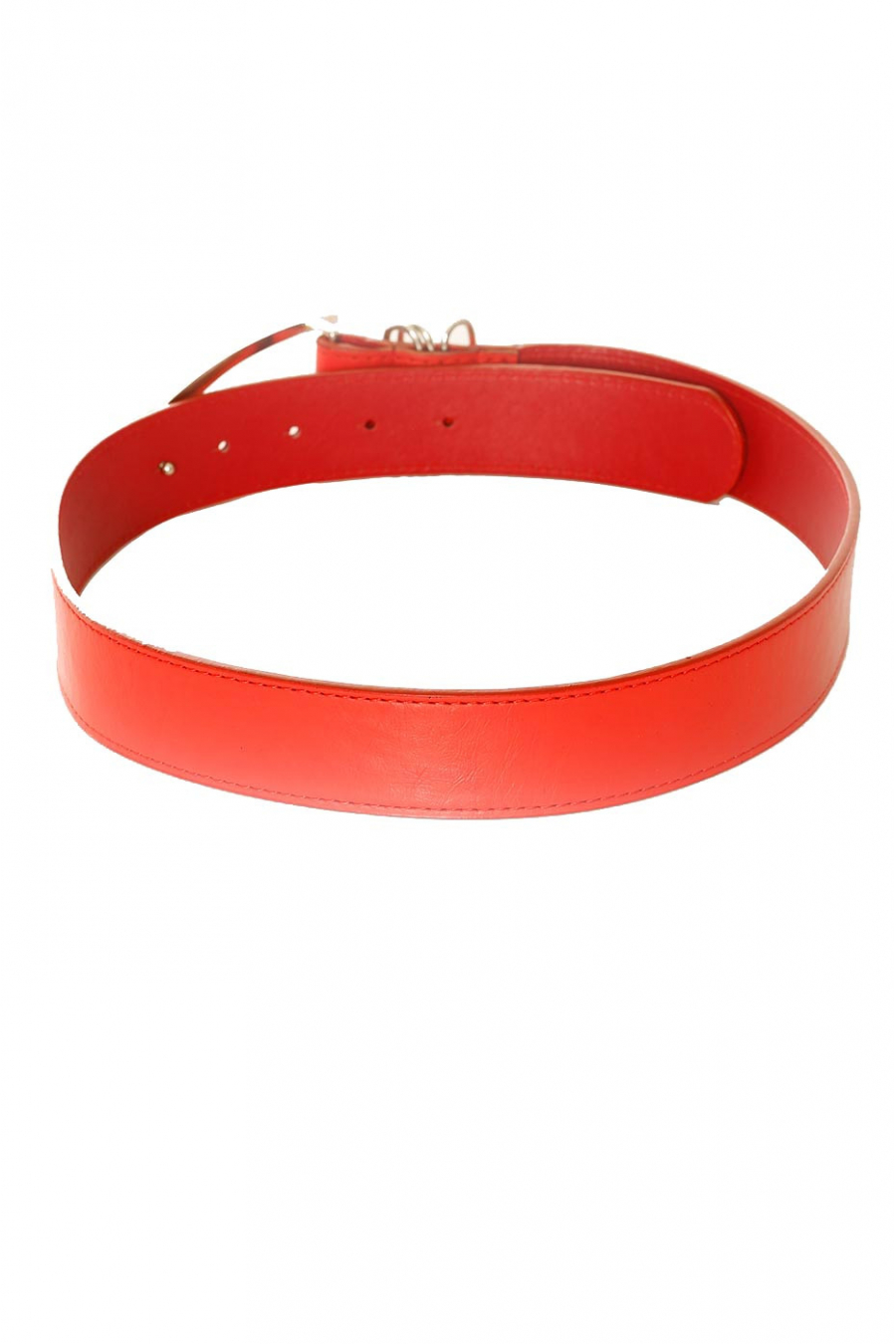 Basic Rode riem met zilveren gesp. BG-P0Z9 - 4