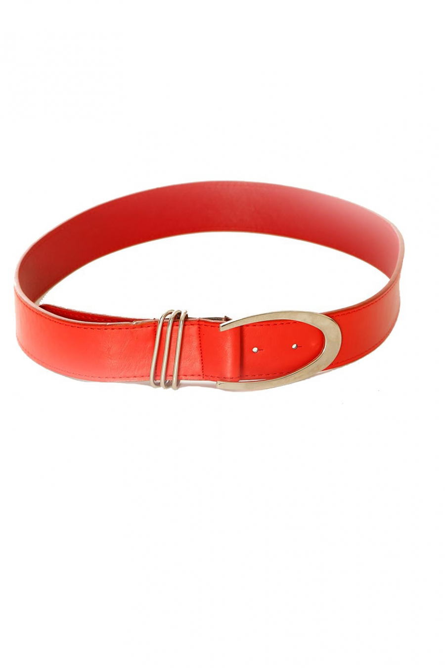 Basic Rode riem met zilveren gesp. BG-P0Z9 - 5