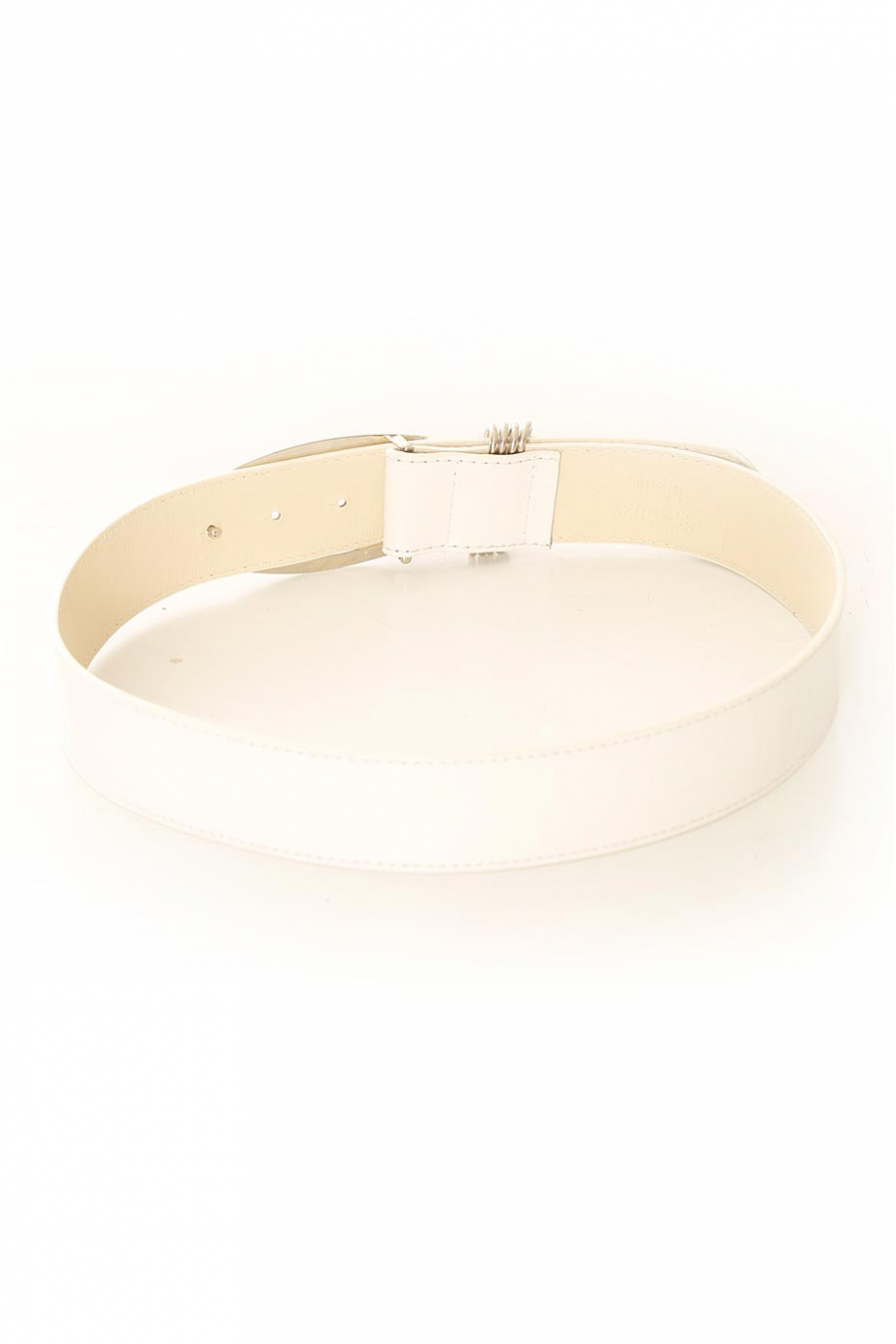 Basic white belt with silver buckle. BG-P0Z9 - 3