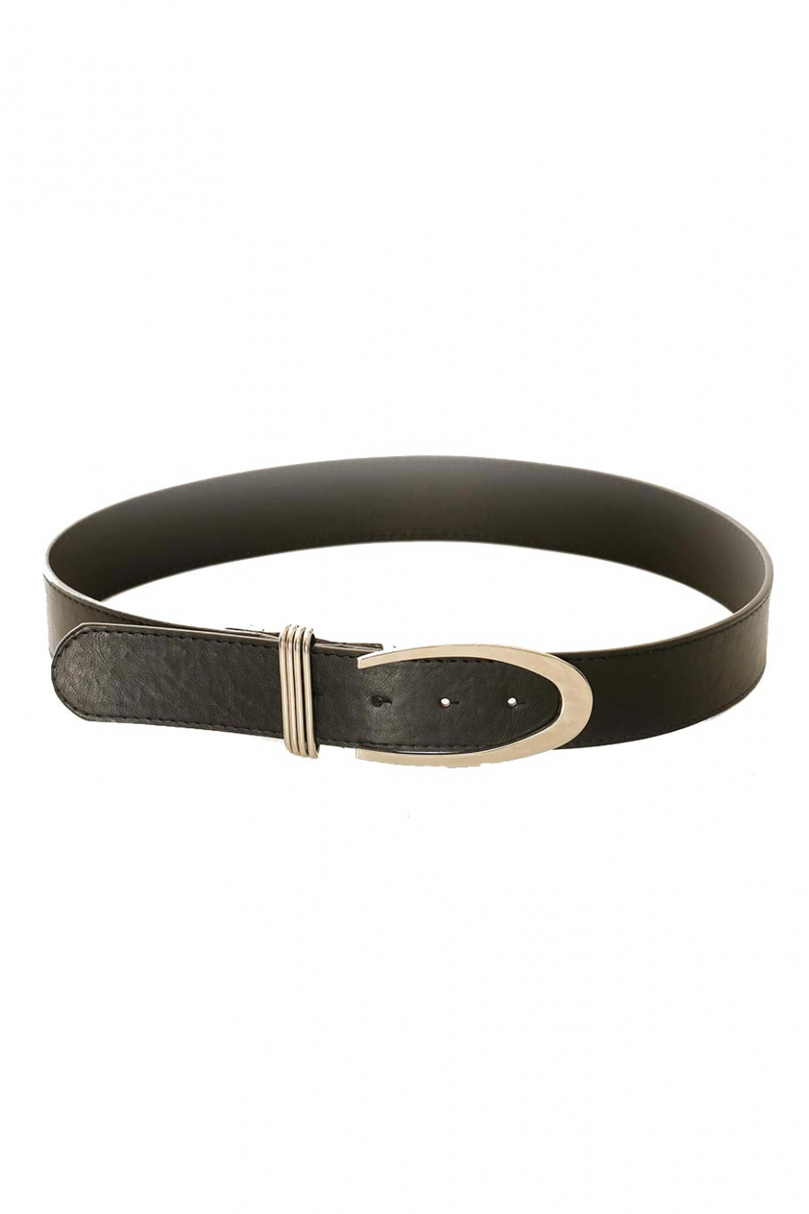 Basic black belt with silver buckle. BG-P0Z9 - 1
