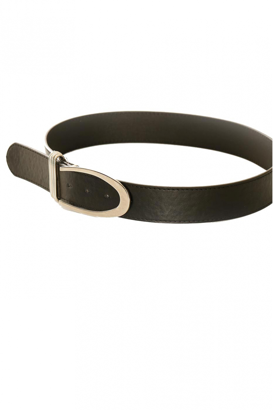 Basic zwarte riem met zilveren gesp. BG-P0Z9 - 2