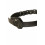 Asymmetrische zwarte gevlochten riem met zilveren gesp. BG-0517