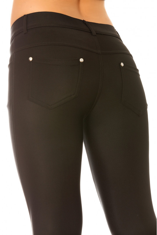 Pantalon slim Noir taille basse ultra elastane.  9934 - 9