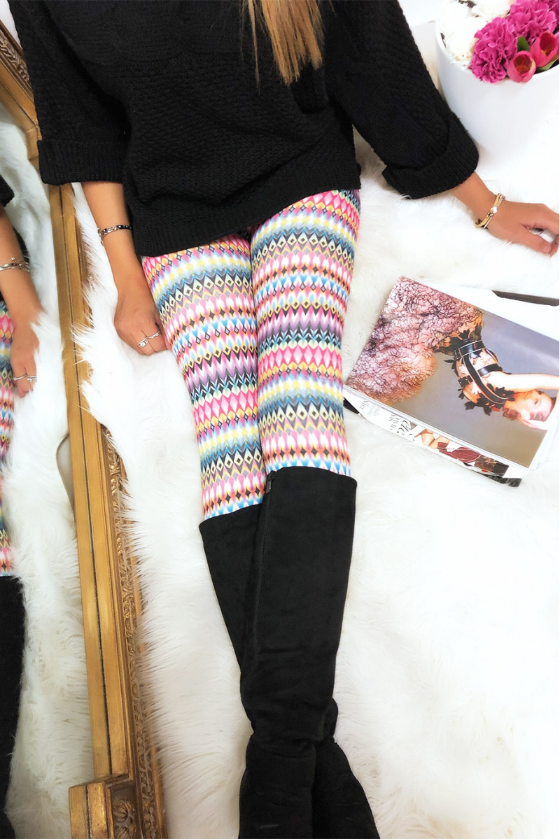 Legging Multicolor à petit motif - ENLEG9-246 - 3
