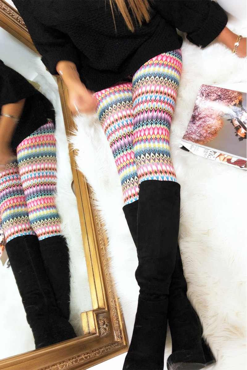 Legging Multicolor à petit motif - ENLEG9-246 - 5