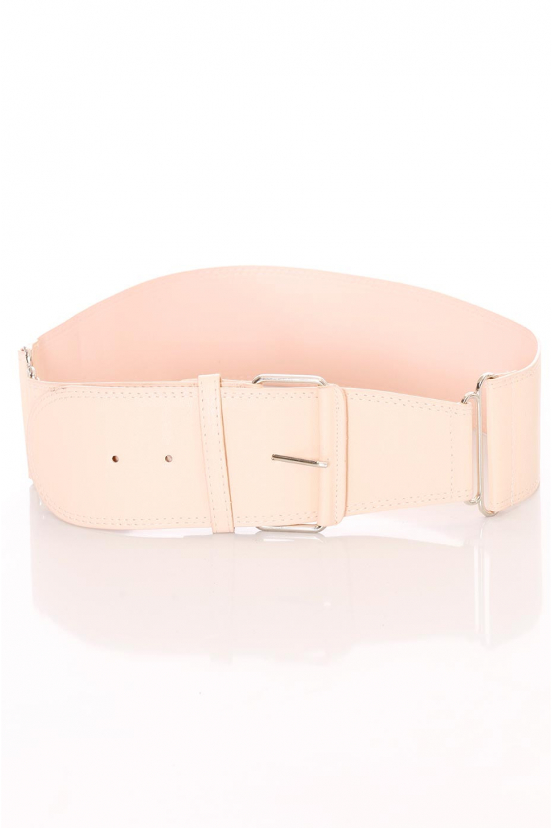 Wide pink belt, rectangle buckle and ties. SG-0418 - 3