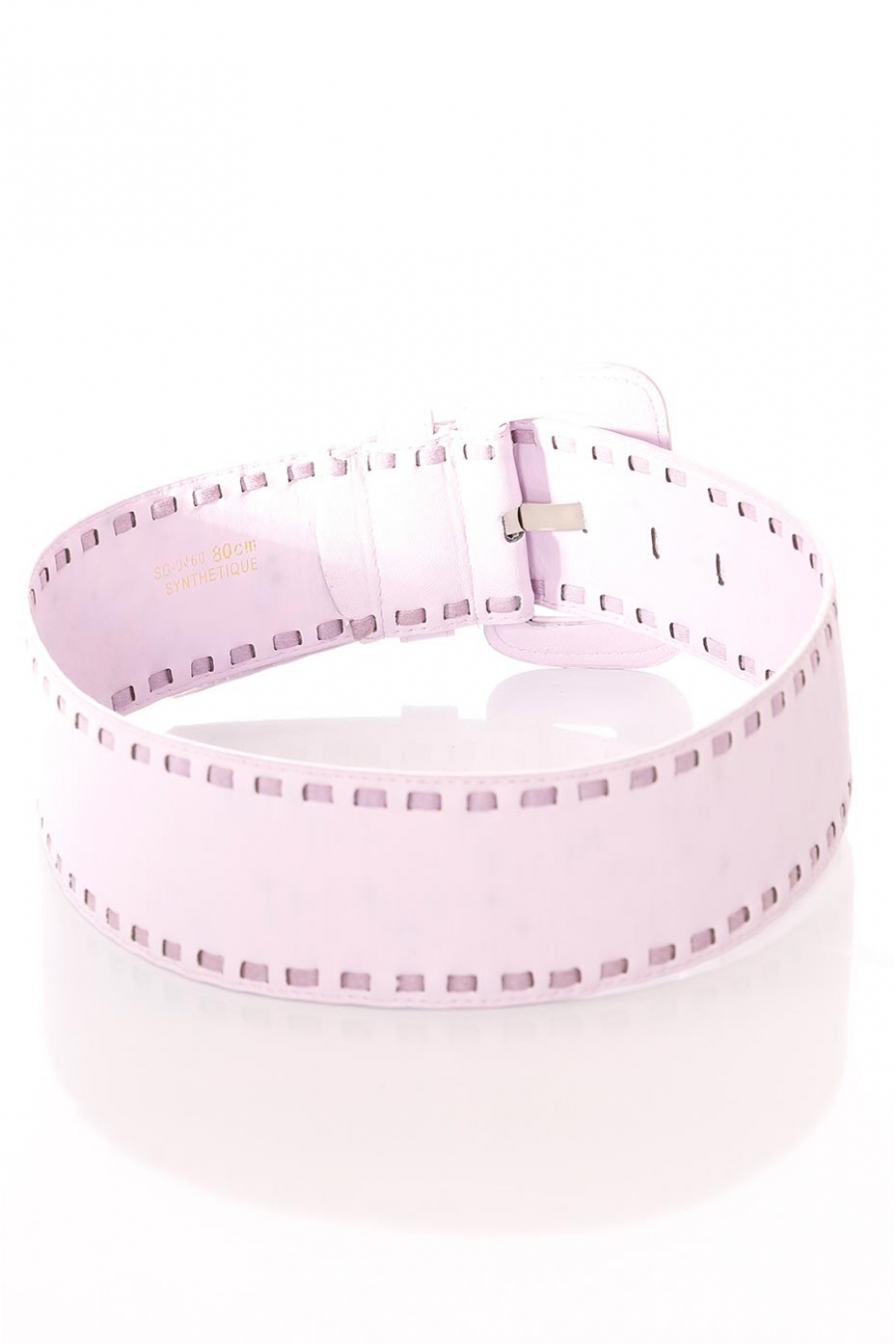 Large purple belt, rectangle buckle and sewn contours. SG-0460 - 2