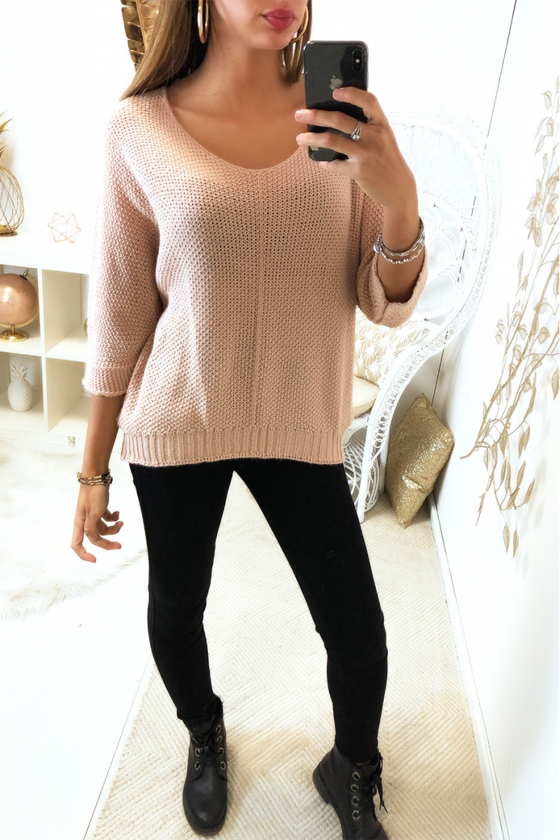 mooie roze sweater met vleermuis snit mooie roze sweater met vleermuis snit