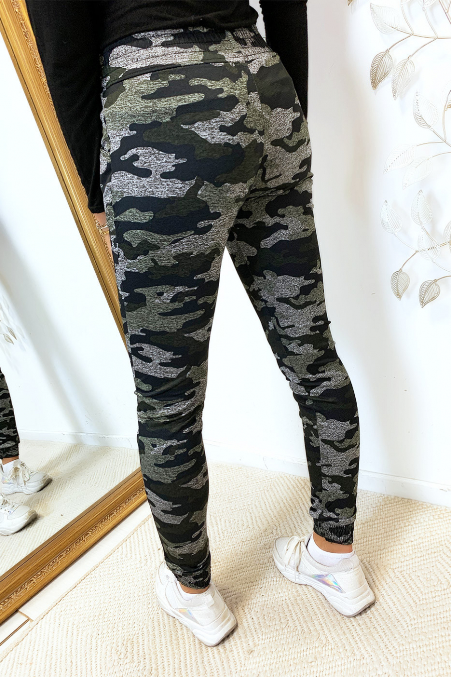 Pantalon jogging militaire noir avec poches. Enleg 9-169. - 8