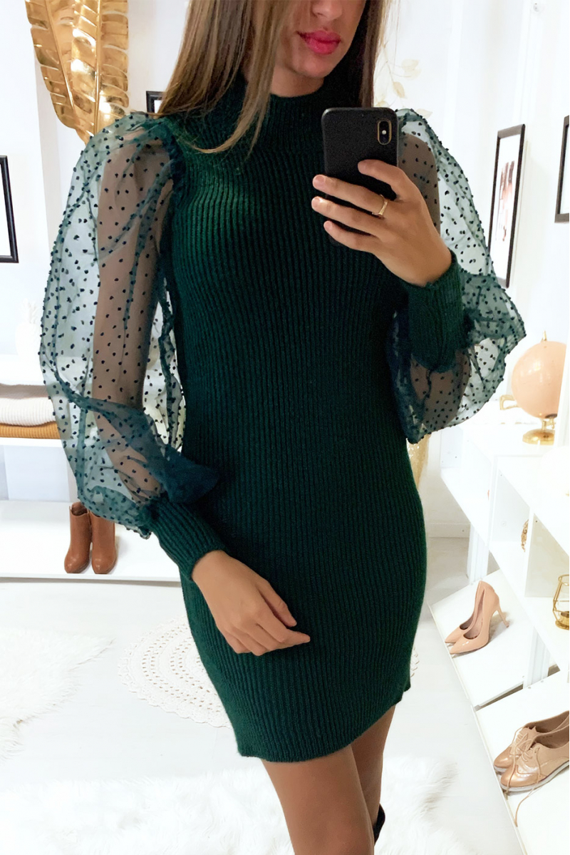 robe dentelle avec manche