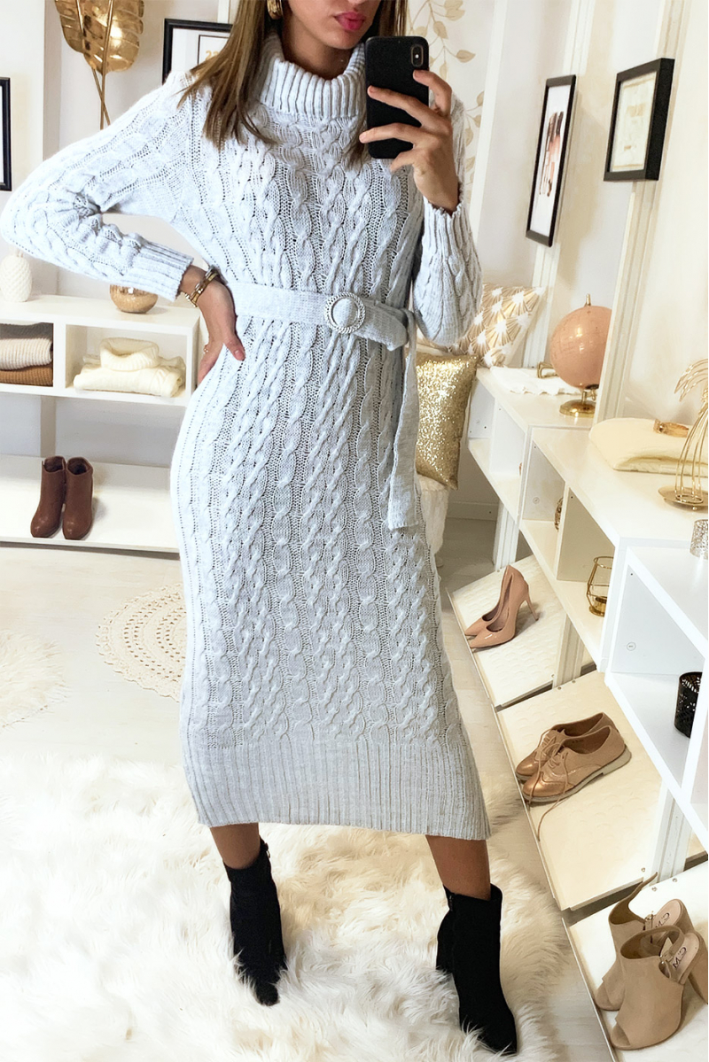 robe pull longue col roulé