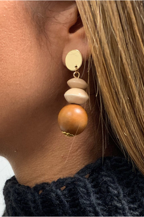 BocKle d'oreille camel. - 1
