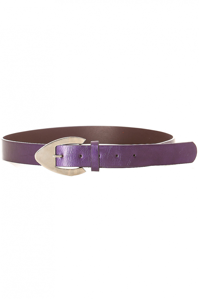 Women's belt in purple with metallic buckle. mh-020 - 1