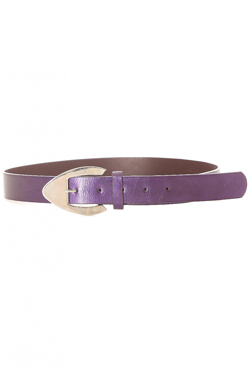 Women's belt in purple with metallic buckle. mh-020 - 2