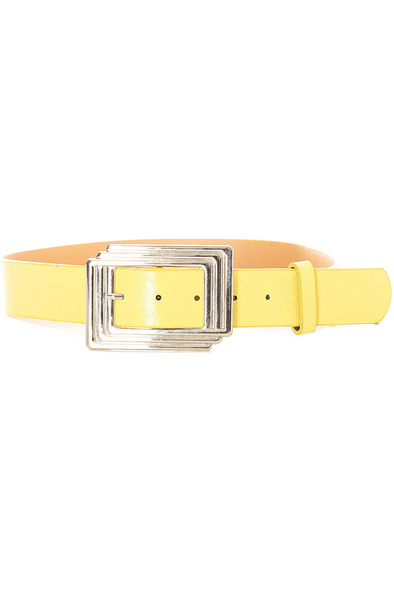 Women's belt in yellow with rectangular buckle. SG0218 - 1
