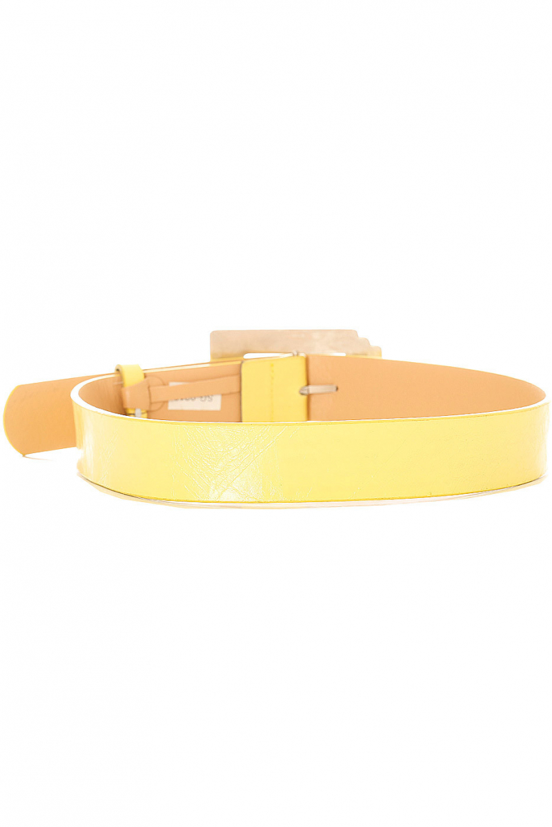 Women's belt in yellow with rectangular buckle. SG0218 - 3