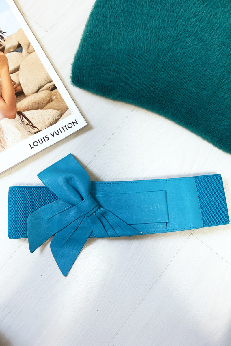 Jolie ceinture turquoise avec forme papillon vendu par paquet de 12 - 1