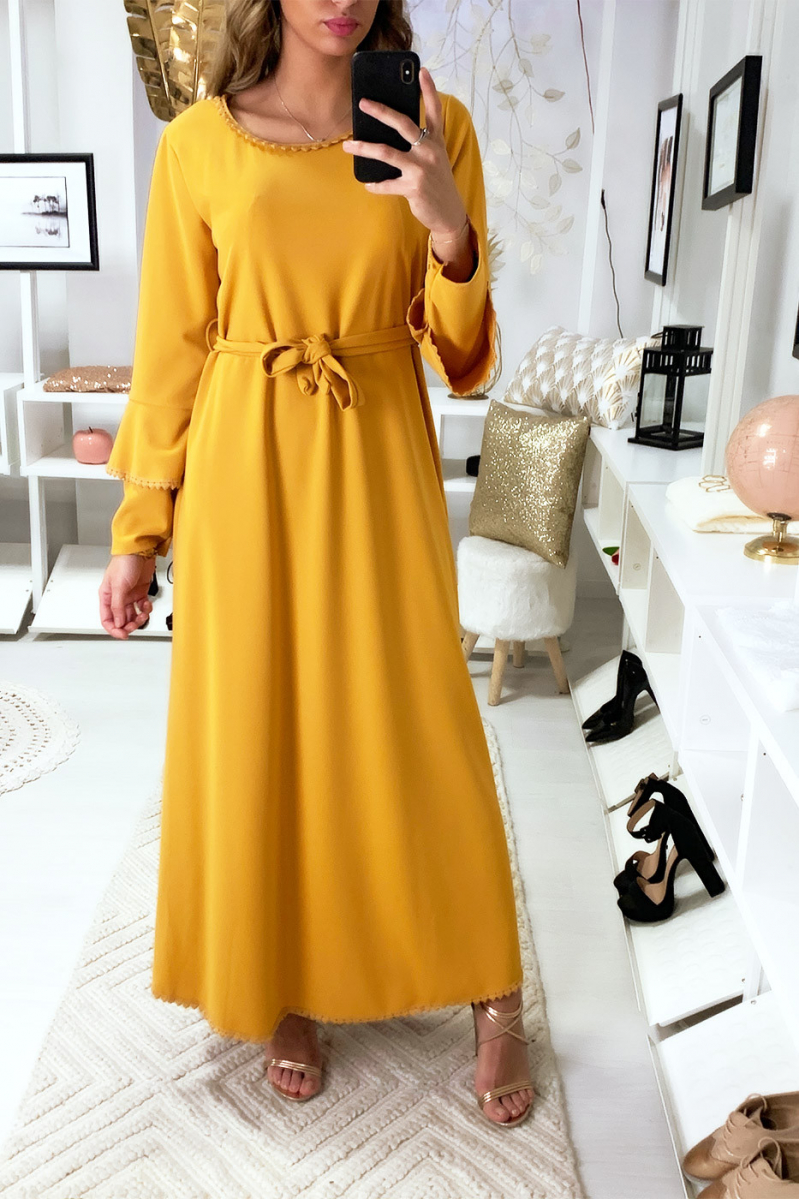 robe longue moutarde