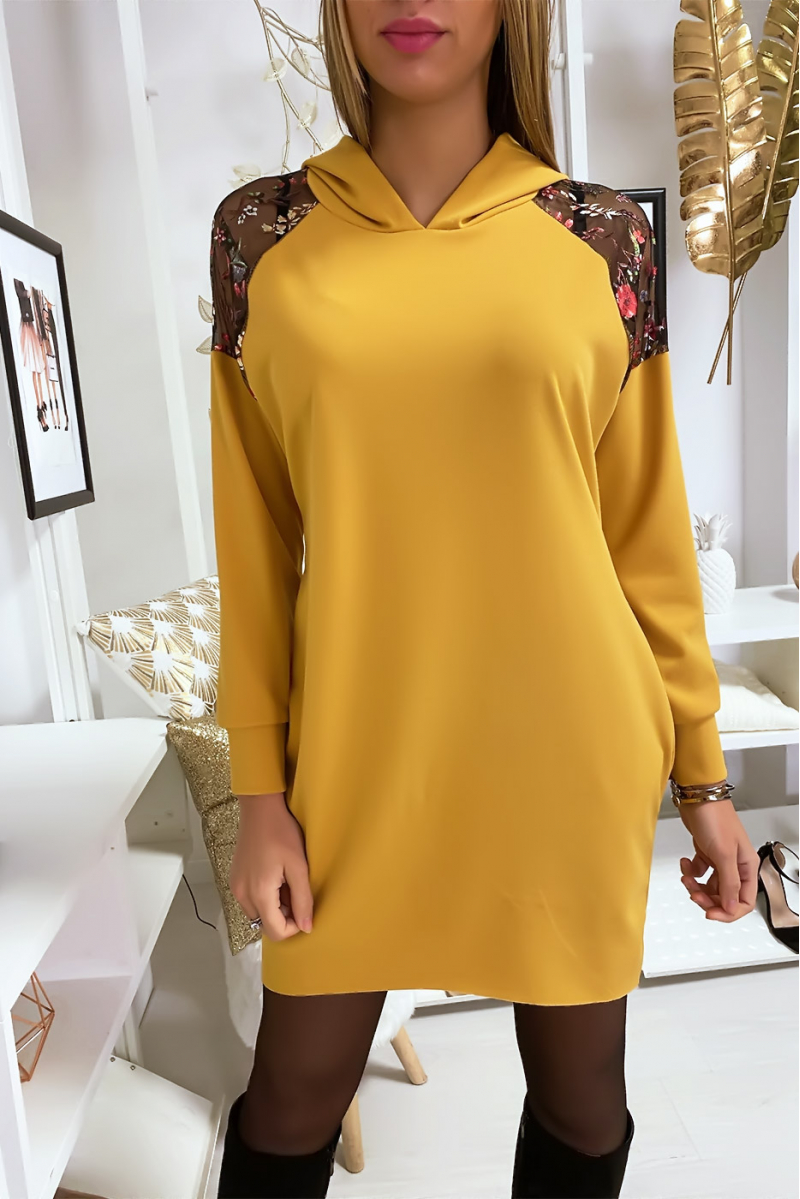 robe moutarde fleurie