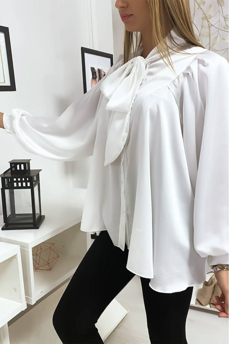 Chemise Blanche Col Lavallière Femme | Online www.pegasusaerogroup.com