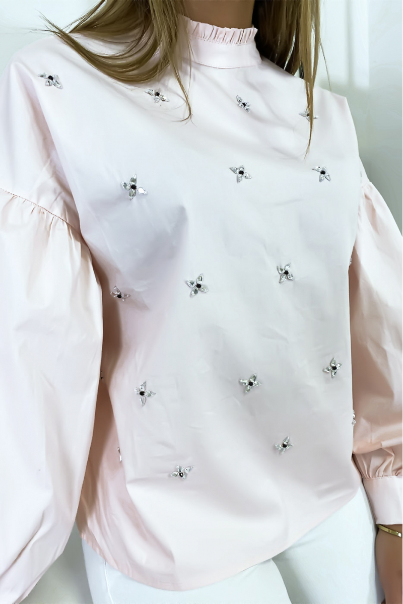 PiPR puff sleeve blouse with rhinestones - 5