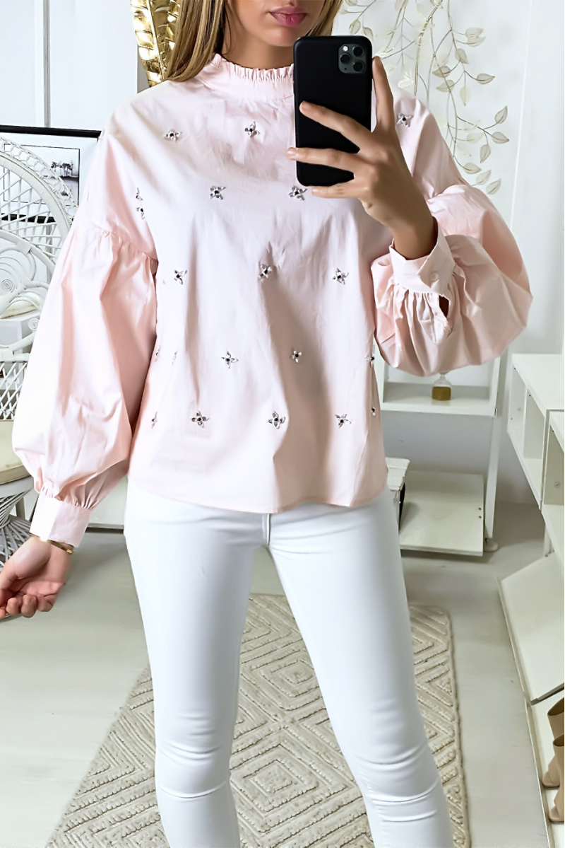 PiPR puff sleeve blouse with rhinestones - 8