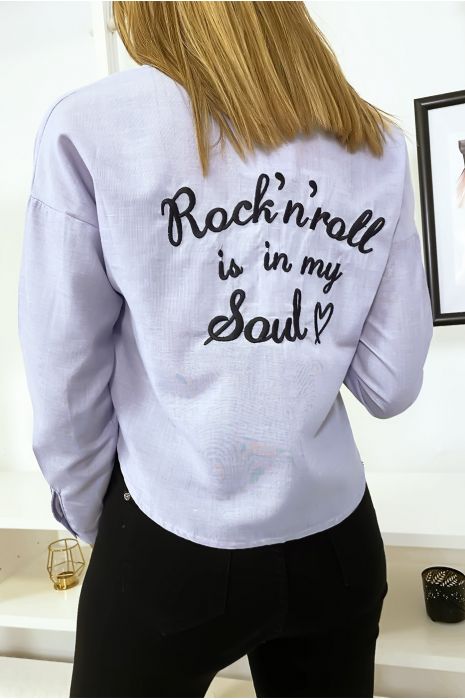 Short blue shirt with lettering on the back - 6