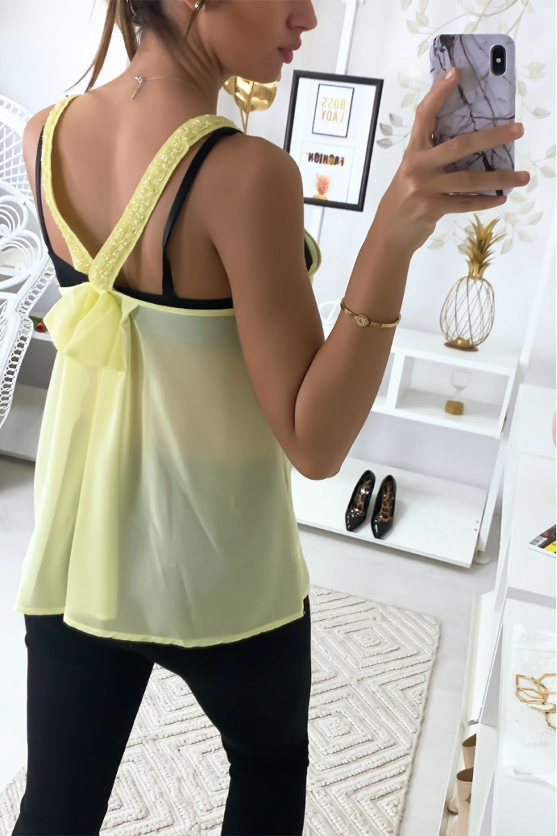 Yellow top with cross back straps - 3