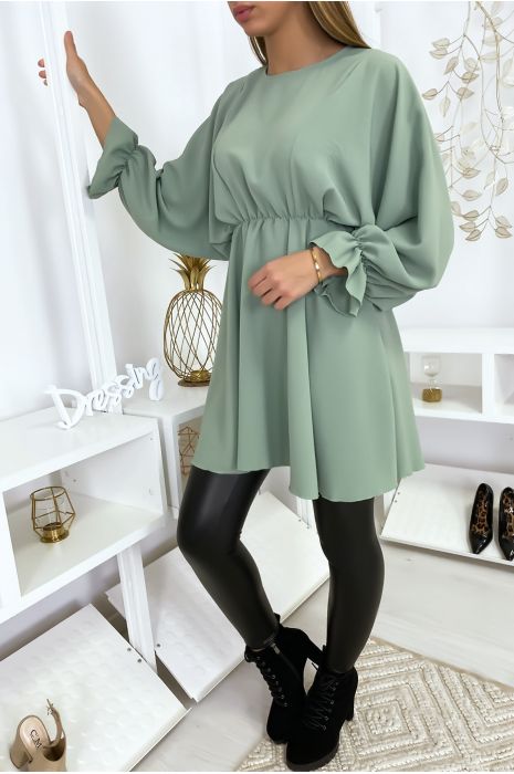 Tunique vert d'eau femme à manches longues - 3