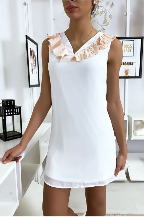 robe blanche simple courte