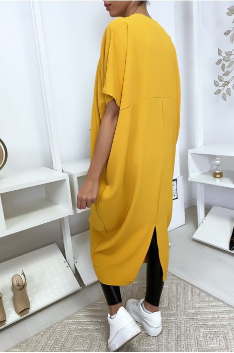 Robe moutarde longue et ample - 3