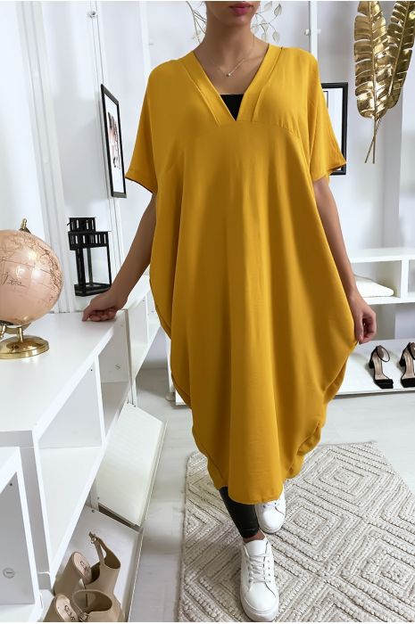 Robe moutarde longue et ample - 7