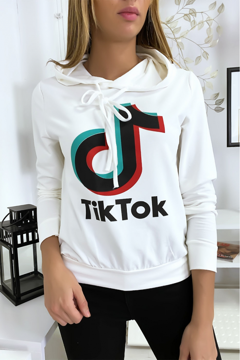 White sweatshirt with Tik Tok logo - 2