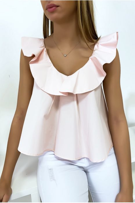 Pretty pink ruffle top - 3