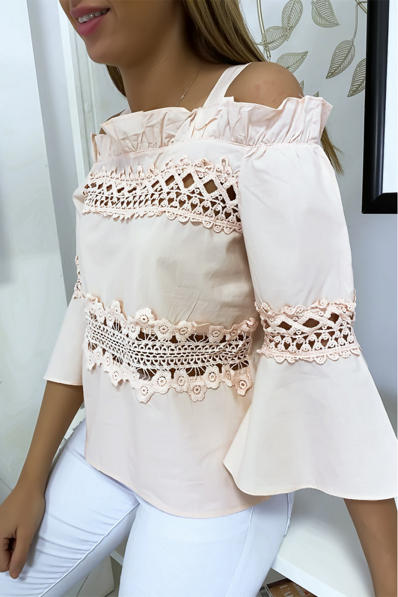 Pink hooked blouse top - 3