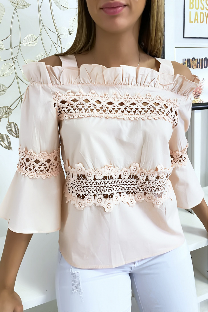 Pink hooked blouse top - 2