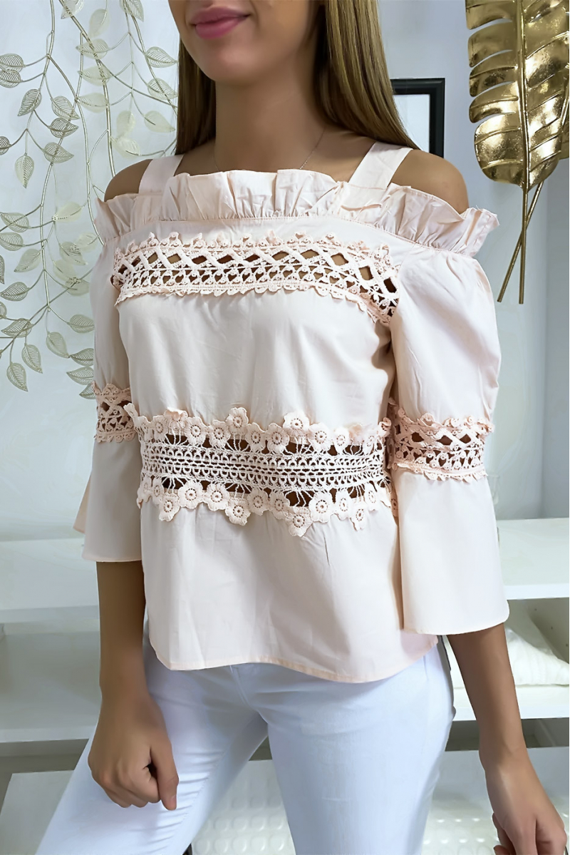 Pink hooked blouse top - 4