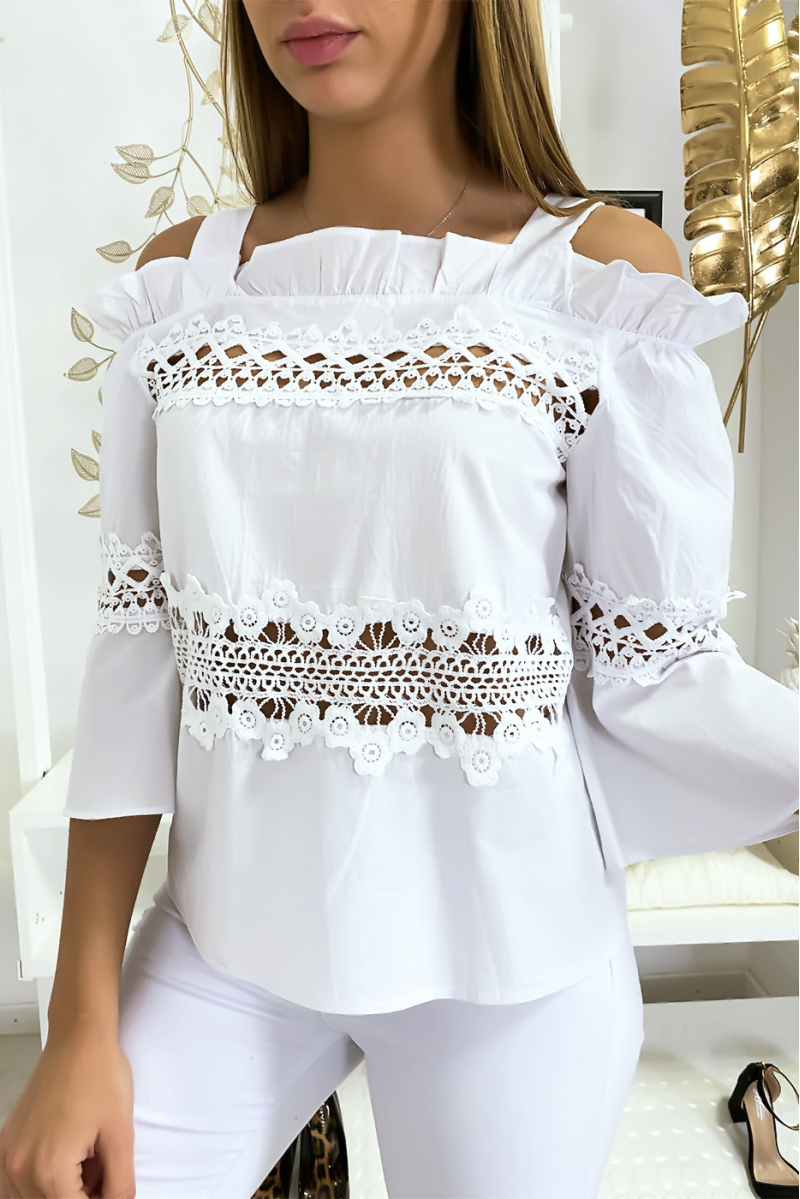 White hooked blouse top - 2