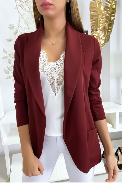 burgundy blazer plus size