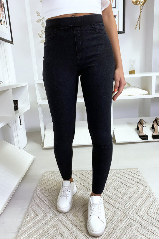 Black stretch jeans with back pockets - 1