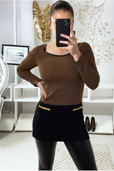 Mustard long top with long sleeves - 2