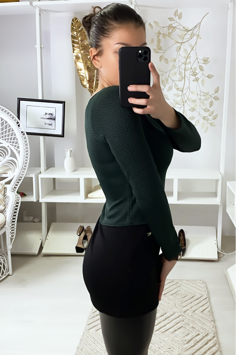 Long green top with long sleeves - 4