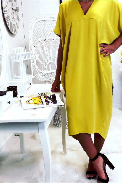 Robe moutarde longue et ample - 10