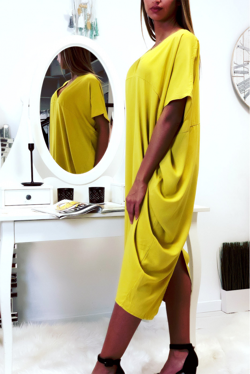Robe moutarde longue et ample - 2