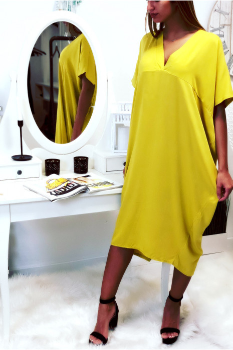 Robe moutarde longue et ample - 5