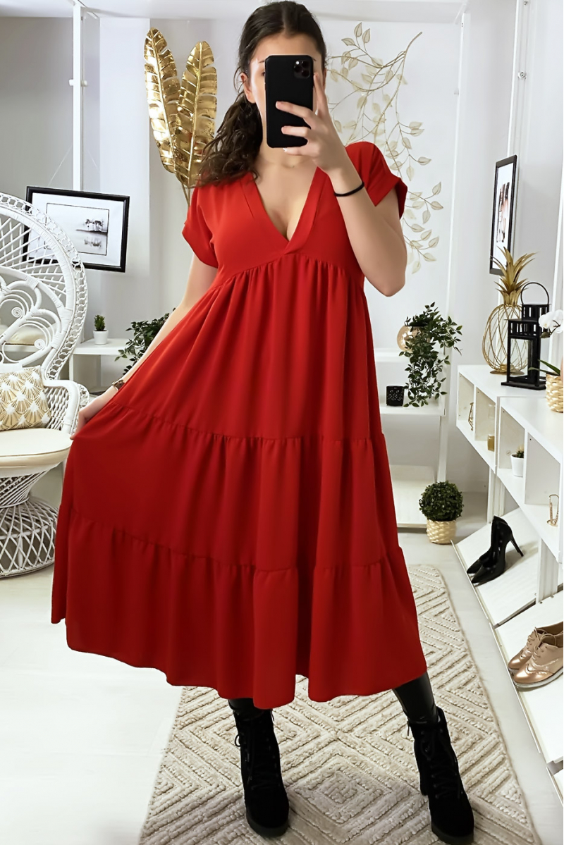 robe rouge a volant