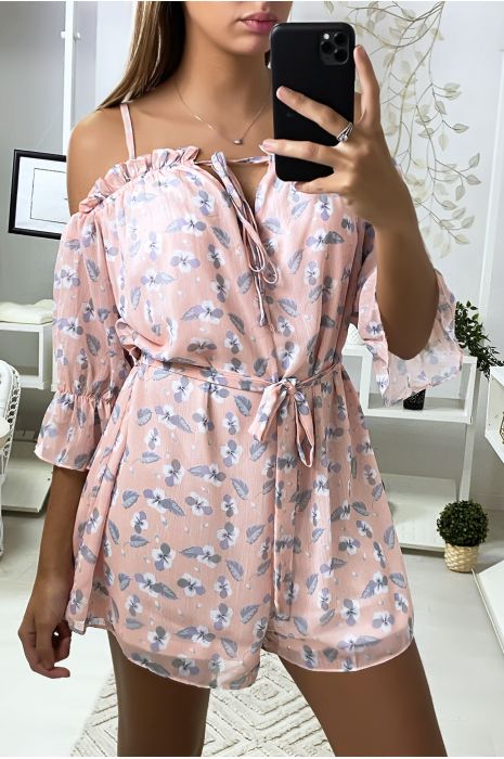 Combinaison à volant avec motif fleuris - 2